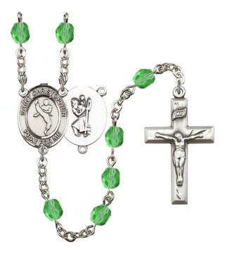 Saint Christopher and Martial Arts Rosary with Peridot Beads