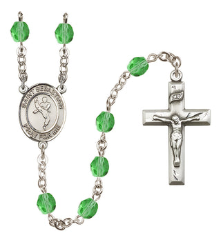 Silver-Plated 6mm Saint Sebastian/Martial Arts Rosary