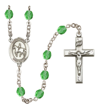 Silver-Plated 6mm Saint Kateri/Equestrian Rosary