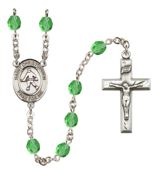 Silver-Plated 6mm Saint Christopher / Field Hockey Rosary