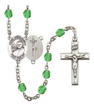Saint John Paul II Rosary with Peridot Beads