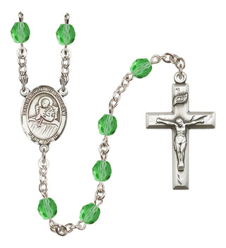 Silver-Plated 6mm Saint Lidwina of Schiedam  Engraved Catholic Rosaries