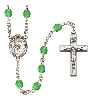 Silver-Plated 6mm Saint Margaret of Cortona  Engraved Catholic Rosaries