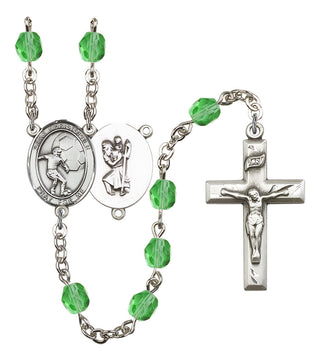 Saint Christopher and Soccer Rosary with Peridot Beads