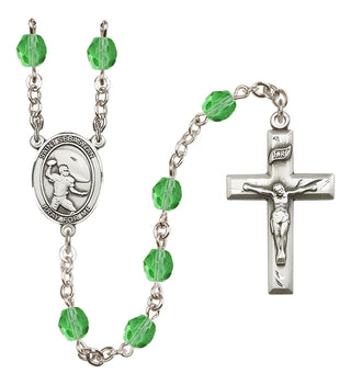 Silver-Plated 6mm Saint Sebastian / Football Rosary