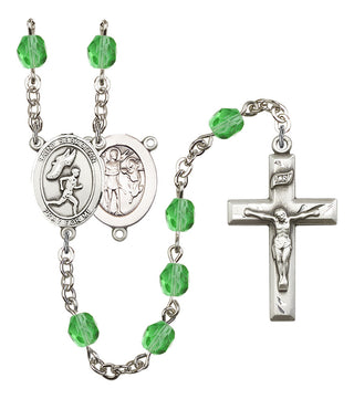 Saint Sebastian and Track & Field Rosary with Peridot Beads