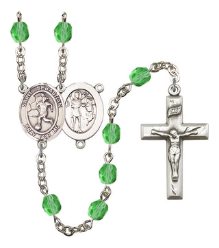 Saint Sebastian and Women's Soccer Rosary with Peridot Beads