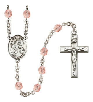 Silver-Plated 6mm Saint Ann  Engraved Catholic Rosaries