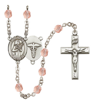 Silver-Plated 6mm Saint Agatha / Nurse Rosary