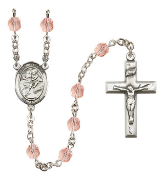 Silver-Plated 6mm Saint Anthony of Padua  Engraved Catholic Rosaries