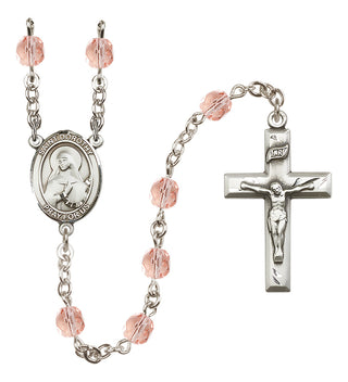 Silver-Plated 6mm Saint Dorothy  Engraved Catholic Rosaries