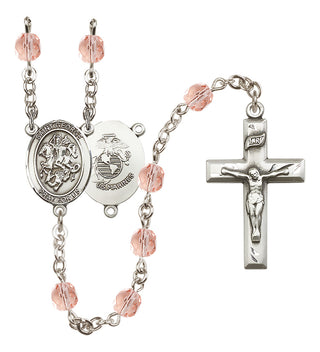 Silver-Plated 6mm Saint George / Marines Rosary