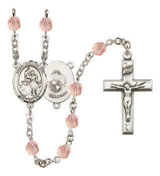 Silver-Plated 6mm Saint Joan of Arc / Marines Rosary