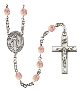 Virgen Milagrosa Rosary with Pink Beads