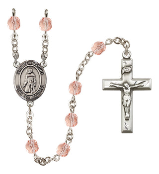 Silver Plated 6mm Fire Polished San Peregrino Rosary in Pink