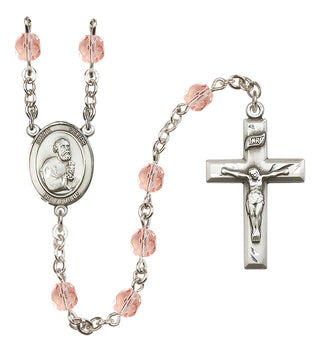Silver-Plated 6mm Saint Peter the Apostle  Engraved Catholic Rosaries