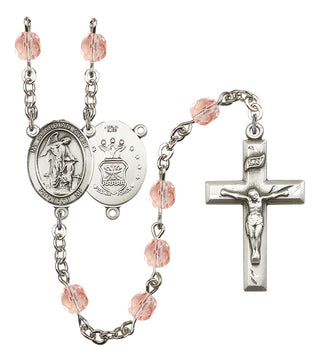 Guardian Angel and Air Force Rosary with Pink Beads