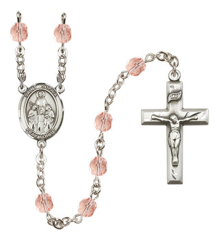 Silver-Plated 6mm Saint Sophia  Engraved Catholic Rosaries