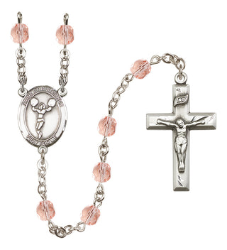 Silver-Plated 6mm Saint Christopher/Cheerleading  Engraved Catholic Rosaries