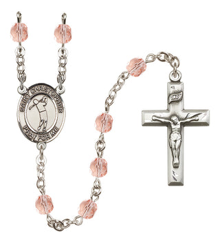 Silver-Plated 6mm Saint Christopher/Golf Rosary
