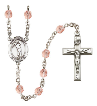 Silver-Plated 6mm Saint Sebastian/Golf Rosary
