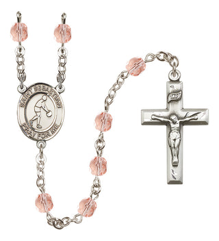 Silver-Plated 6mm Saint Sebastian/Basketball Rosary