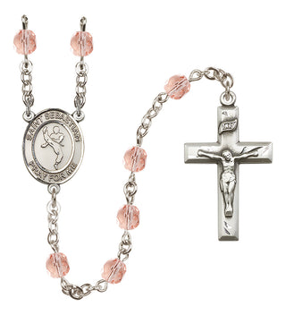 Silver-Plated 6mm Saint Sebastian/Martial Arts Rosary