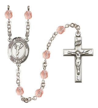 Silver-Plated 6mm Saint Sebastian/Cheerleading Rosary