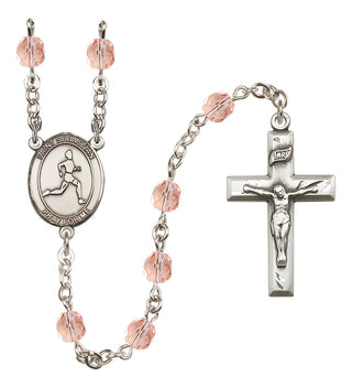 Silver-Plated 6mm Saint Sebastian/Track & Field Rosary