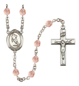 Silver-Plated 6mm Saint Sebastian / Rugby Rosary