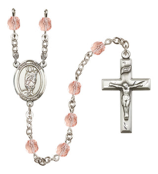 Silver-Plated 6mm Saint Victor of Marseilles  Engraved Catholic Rosaries