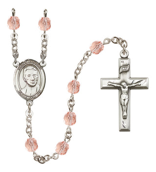 Silver-Plated 6mm Saint Eugene de Mazenod  Engraved Catholic Rosaries