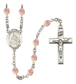 Silver-Plated 6mm Saint Angela Merici  Engraved Catholic Rosaries