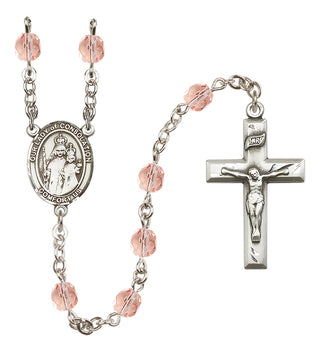 Silver-Plated 6mm Our Lady of Consolation  Engraved Catholic Rosaries