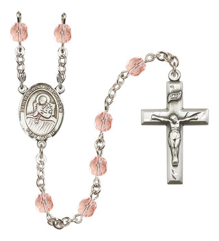 Silver-Plated 6mm Saint Lidwina of Schiedam  Engraved Catholic Rosaries