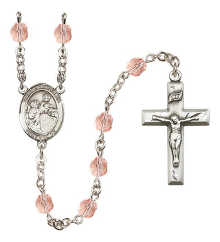 Silver Plated 6mm Fire Polished Saint Nimatullah Rosary in Pink