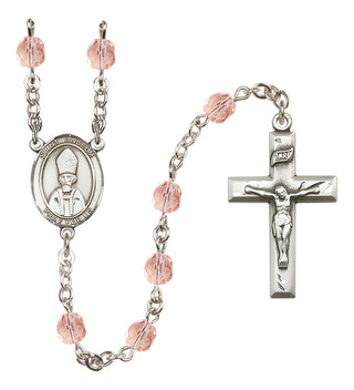 Silver-Plated 6mm Saint Anselm of Canterbury  Engraved Catholic Rosaries