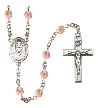 Silver-Plated 6mm Saint Josephine Bakhita  Engraved Catholic Rosaries