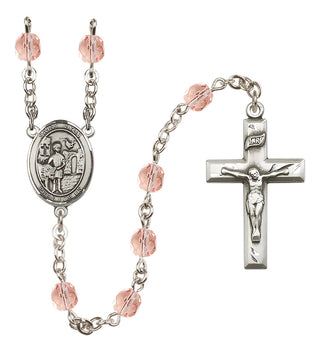 Silver-Plated 6mm Saint Vitus  Engraved Catholic Rosaries