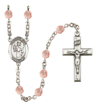 Silver-Plated 6mm Saint Uriel the Archangel  Engraved Catholic Rosaries
