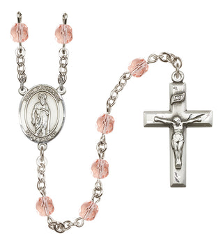 Silver-Plated 6mm Saint Nathanael  Engraved Catholic Rosaries