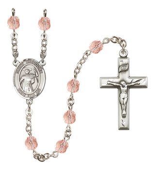 Silver-Plated 6mm Saint Theodore Stratelates  Engraved Catholic Rosaries