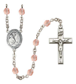 Silver-Plated 6mm Saint Mary Magdalene of Canossa  Engraved Catholic Rosaries