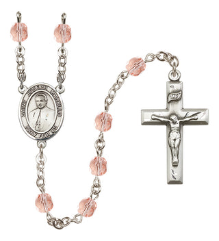 Silver-Plated 6mm Saint Joseph Marello  Engraved Catholic Rosaries