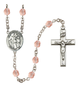 Silver-Plated 6mm Guardian Angel w/Children  Engraved Catholic Rosaries