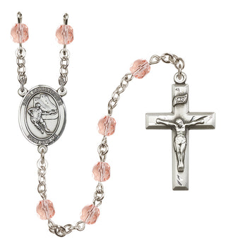 Silver-Plated 6mm Saint Christopher/Hockey Rosary