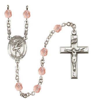 Silver-Plated 6mm Saint Christopher/Dance Rosary