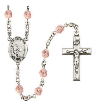 Silver-Plated 6mm Saint Sebastian / Soccer Rosary