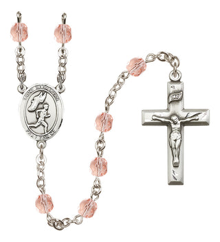Silver-Plated 6mm Saint Sebastian /Track&Field-Men Rosary