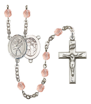 Saint Sebastian and Dance Rosary with Pink Beads